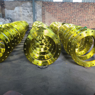 فلنج لوله فولادی ANSI B16.5 150LB RF زرد و مشکی